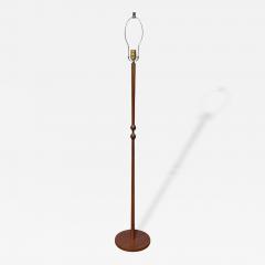 Vintage 1960s Danish Teak Brass Floor Lamp - 2700957