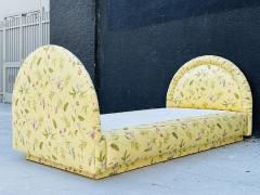 Vintage 1960s Floral Upholstered Twin Bed Hollywood Regency Style - 4712218