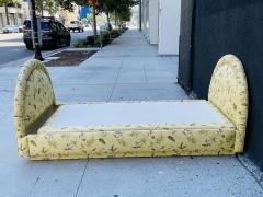 Vintage 1960s Floral Upholstered Twin Bed Hollywood Regency Style - 4712220