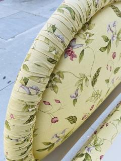 Vintage 1960s Floral Upholstered Twin Bed Hollywood Regency Style - 4712231