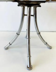 Vintage 1970s Faux Bamboo Chrome Swivel Dining Chairs Set of 4 - 3502975