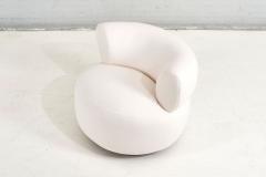 Vintage 1970s Swivel Pouf Lounge Chair in White Boucle - 2500231