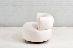 Vintage 1970s Swivel Pouf Lounge Chair in White Boucle - 2500232