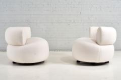 Vintage 1970s Swivel Pouf Lounge Chair in White Boucle - 2500240