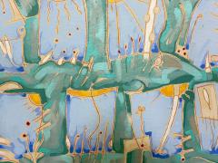 Vintage 1980s Subtle Patterned Abstract Painting Framed - 4557830