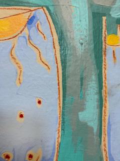 Vintage 1980s Subtle Patterned Abstract Painting Framed - 4557874