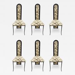 Vintage 1980s Upholstered Postmodern Dining Chairs Set of 6 - 3763515