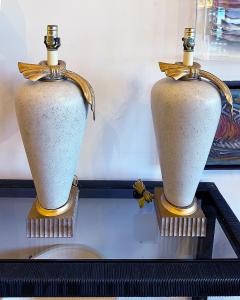 Vintage 1990s Hollywood Regency Plaster Table Lamps Pair - 4416347