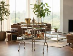 Vintage 2 Tone Metal Bar Cart in the manner of Edoardo Orlandi - 4476195