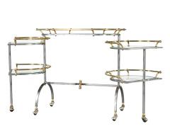 Vintage 2 Tone Metal Bar Cart in the manner of Edoardo Orlandi - 4476197