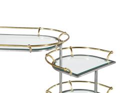 Vintage 2 Tone Metal Bar Cart in the manner of Edoardo Orlandi - 4476199