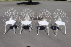 Vintage 20th Century Iron Garden Set with 4 Armchairs and Rectangular Table - 3591368