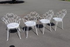 Vintage 20th Century Iron Garden Set with 4 Armchairs and Rectangular Table - 3591376