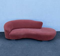 Vintage 20th Century Modern Velvet Serpentine Sofa - 2734363