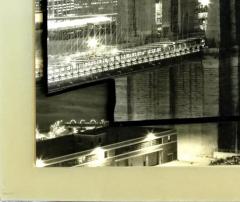 Vintage 3 Dimensional New York City Skyline Photograph Twin Towers Framed - 3611984