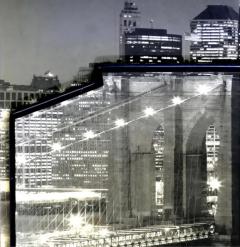 Vintage 3 Dimensional New York City Skyline Photograph Twin Towers Framed - 3611989