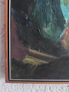 Vintage Abstract Oil Painting by Brazilian Artist Antonio Vitor 1987 - 4549291