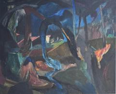 Vintage Abstract Oil Painting by Brazilian Artist Antonio Vitor 1987 - 4553363