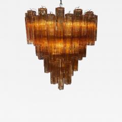 Vintage Amber Murano Tronchi Glass Chandelier Italy 1970s - 4714768