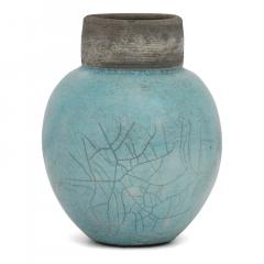 Vintage Aqua Blue Stoneware Vase - 4243000