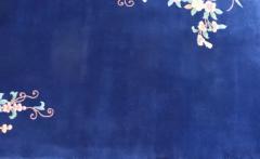 Vintage Art Deco Chinese Carpet Perfect Blue - 3969449
