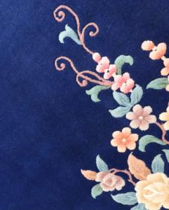 Vintage Art Deco Chinese Carpet Perfect Blue - 3969470