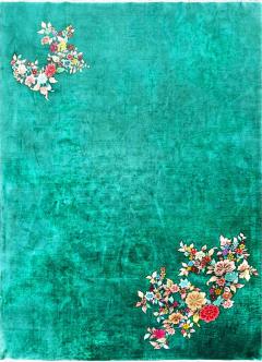 Vintage Art Deco Chinese Wedding Rug A Tapestry of Elegance and Tradition  - 4362224