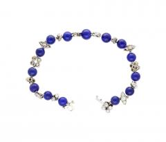 Vintage Art Deco Era Lapis Diamond Platinum Bracelet - 3522308