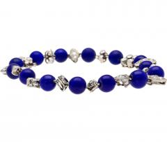 Vintage Art Deco Era Lapis Diamond Platinum Bracelet - 3522319