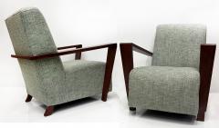 Vintage Art Deco Style Low Profile Lounge Chairs Pair - 4205419