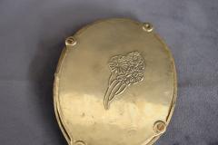 Vintage Art Nouveau Style Hand Mirror with Gilded Brass Frame - 3525069