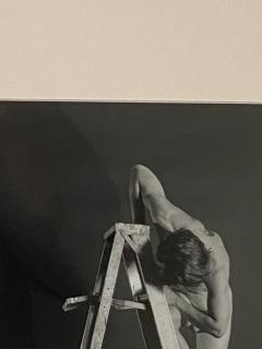 Vintage Art Photograph of a Man on a Ladder - 1531847