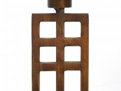 Vintage Arts Crafts Cut Steel Slag Glass Table Lamp - 1104237