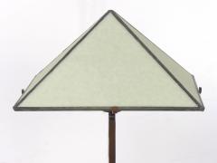 Vintage Arts Crafts Cut Steel Slag Glass Table Lamp - 1104238