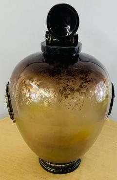 Vintage Asian Amber Glass Vase or Urn - 2889305