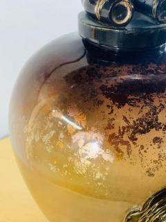 Vintage Asian Amber Glass Vase or Urn - 2889306