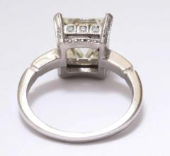 Vintage Asscher Emerald Cut 3 5 Carat Diamond Platinum Engagement Ring - 348842