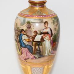 Vintage Austrian Painted Vase Circa 1890 1900 - 4320836
