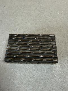 Vintage Bamboo Style Metal Trinket Box with Hinged Lid - 4555551