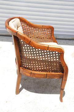Vintage Barrel Back Faux Bamboo and Cane Chair - 4190411