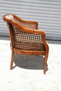 Vintage Barrel Back Faux Bamboo and Cane Chair - 4190413