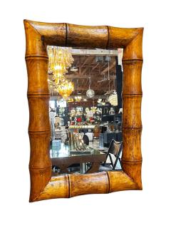 Vintage Beautiful Italian Rectangular Wood Wall Mirror 1980s - 3307826
