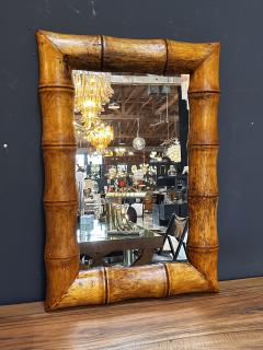 Vintage Beautiful Italian Rectangular Wood Wall Mirror 1980s - 3307834