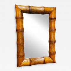 Vintage Beautiful Italian Rectangular Wood Wall Mirror 1980s - 3310234