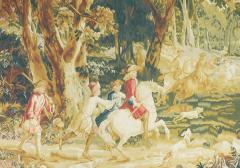 Vintage Belgium Pictorial Tapestry 75 x 77 - 4241312