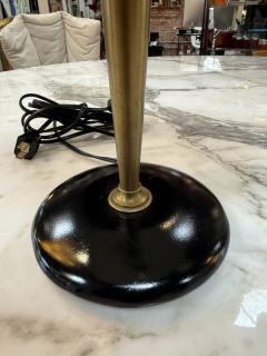 Vintage Black Dome Table Lamp with Brass Stem 1950s - 4607714