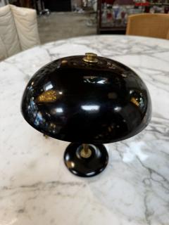 Vintage Black Dome Table Lamp with Brass Stem 1950s - 4607717