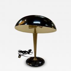 Vintage Black Dome Table Lamp with Brass Stem 1950s - 4607825