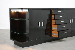 Vintage Black Mid Century Modern Credenza - 2895563