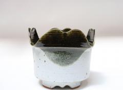 Vintage Blue and Green Studio Pottery Square Planter by Deanna Nichols - 4453076